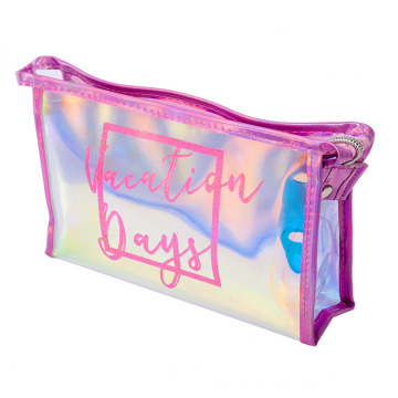 New Fashion Waterproof PVC Organizer Pouch Ladies Holographic Purse Jelly Cosmetic Makeup Bag Ziplock